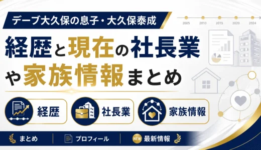 デーブ大久保の息子の大久保泰成の経歴と現在の社長業や家族情報まとめ