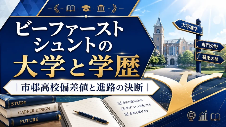 ビーファースト シュントの大学と学歴｜市邨高校偏差値と進路の決断