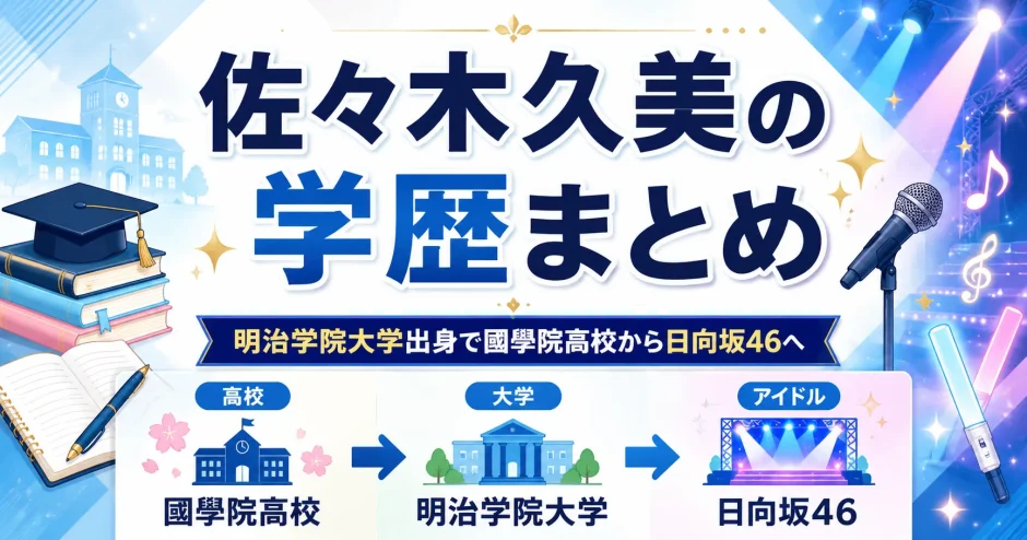 佐々木久美の学歴まとめ｜明治学院大学出身で國學院高校から日向坂46へ