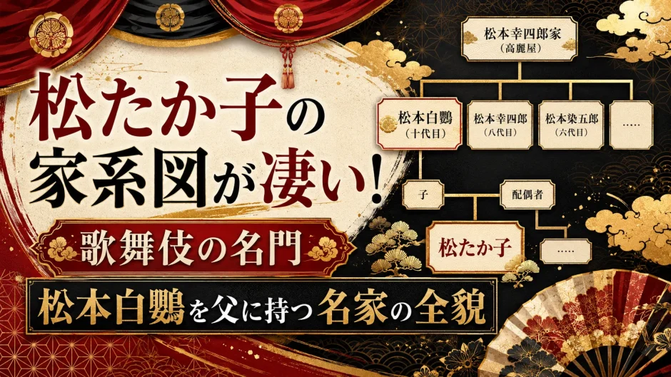 松たか子の家系図が凄い！歌舞伎の名門・松本白鸚を父に持つ名家の全貌