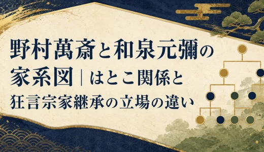 野村萬斎と和泉元彌の家系図｜はとこ関係と狂言宗家継承の立場の違い