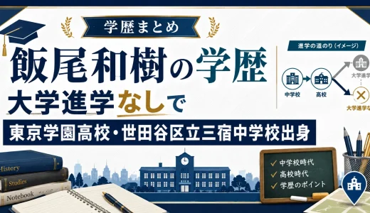 飯尾和樹の学歴｜大学進学なしで東京学園高校・世田谷区立三宿中学校出身